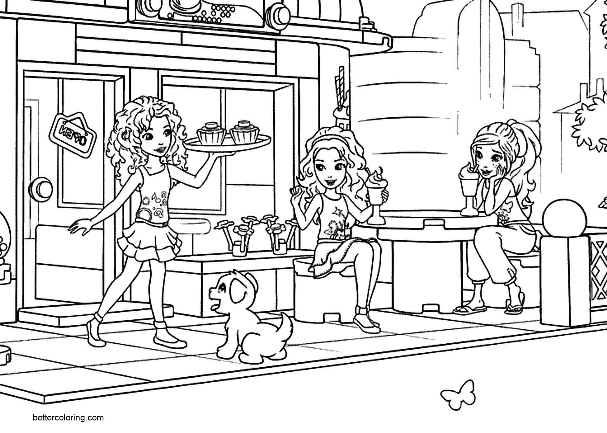 Free LEGO Friends Coloring Pages Coffee Time printable