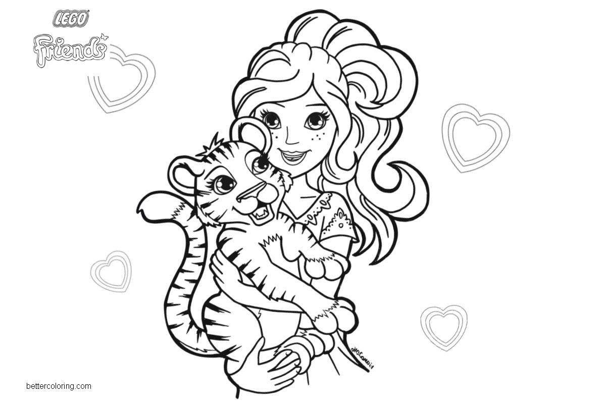 Free LEGO Friends Coloring Pages Pets Tiger printable