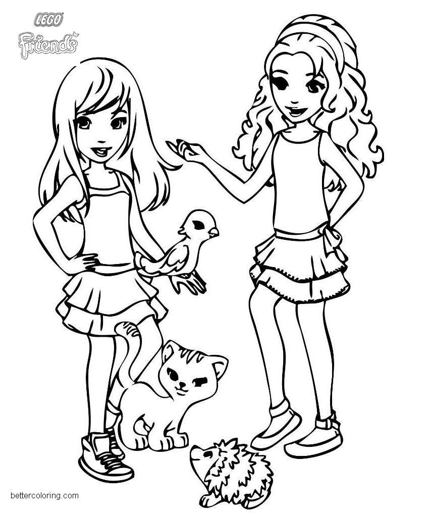 Free LEGO Friends Coloring Pages Pets printable