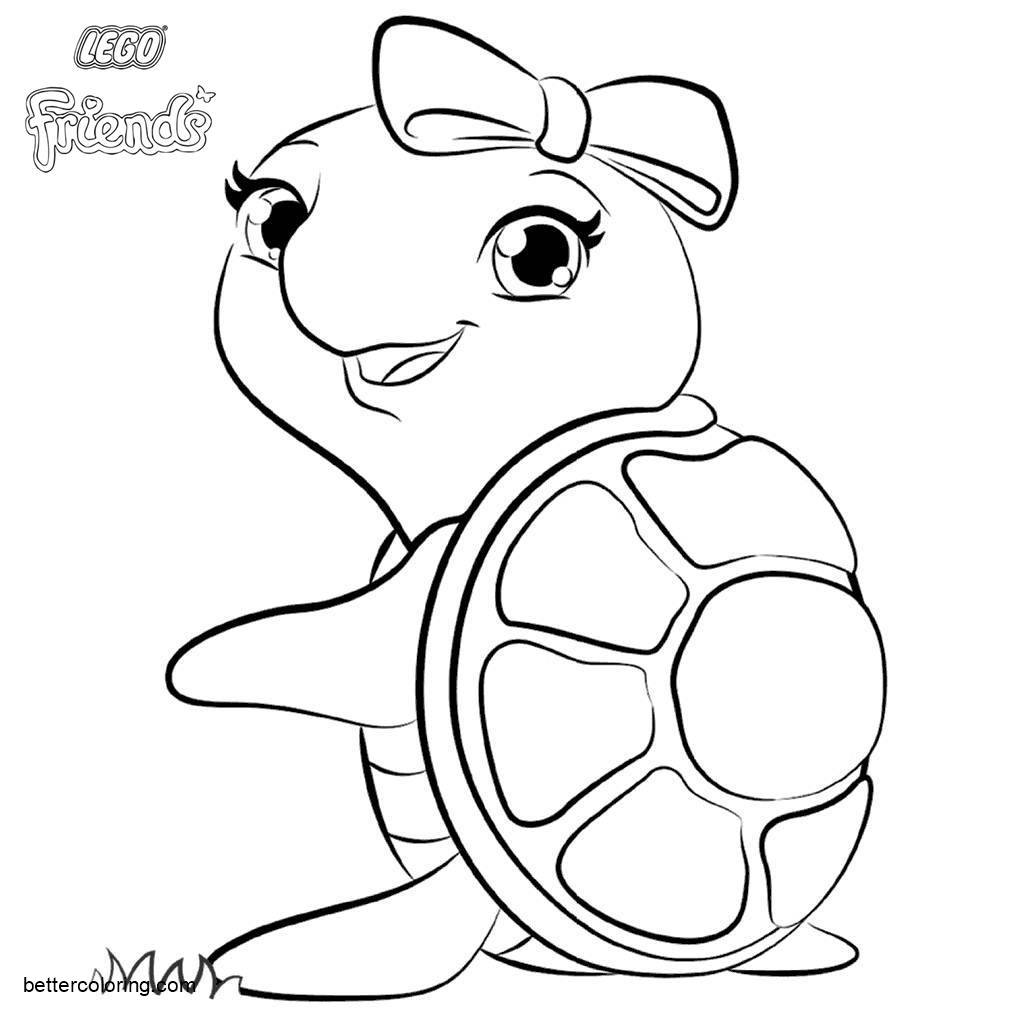 Free LEGO Friends Coloring Pages Turtle printable