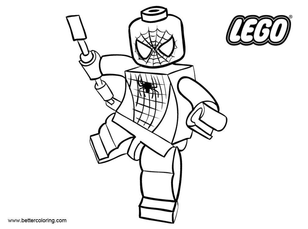 Download LEGO Superhero Coloring Pages Spiderman Fighting - Free Printable Coloring Pages