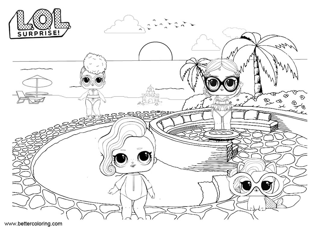 Lol Pets Coloring Pages Dolls With Pet Free Printable Coloring Pages