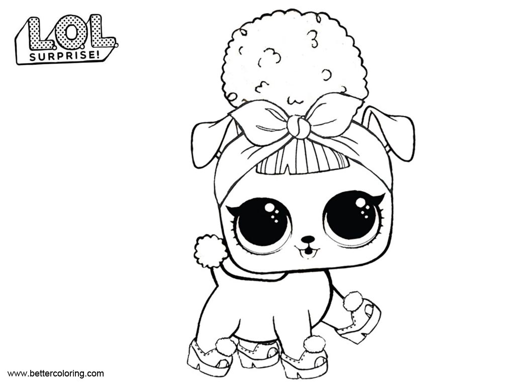 Free LOL Pets Coloring Pages Pup Bee printable