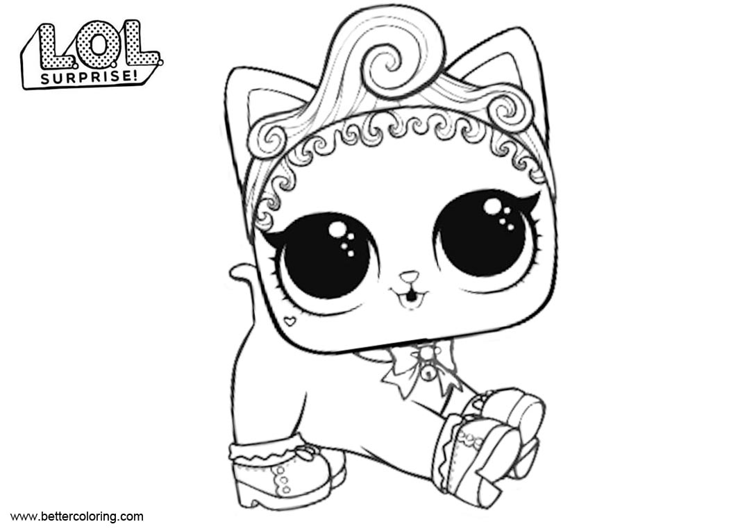 LOL Pets Coloring Pages Royal Kitty Cat - Free Printable Coloring Pages