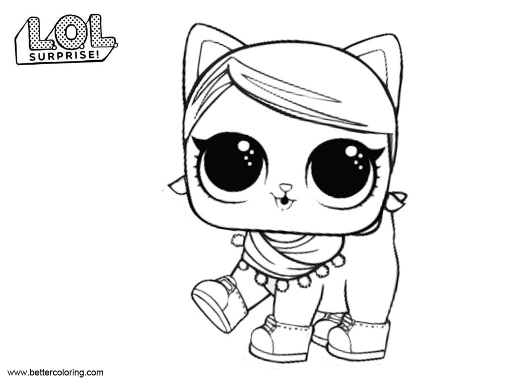 Free LOL Pets Coloring Pages Suprr Kitty printable