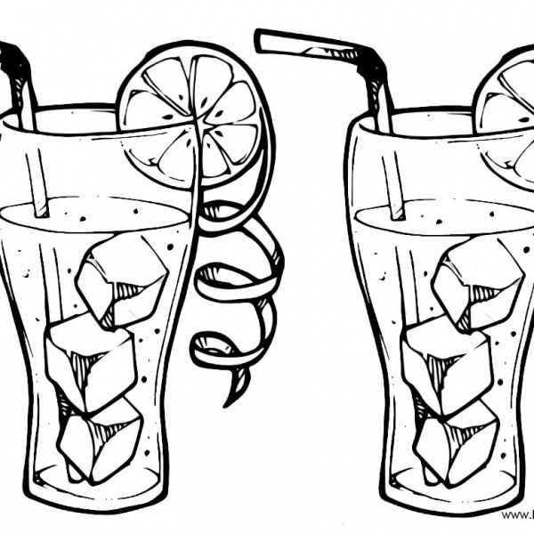 Lemonade Coloring Pages with Ice - Free Printable Coloring Pages