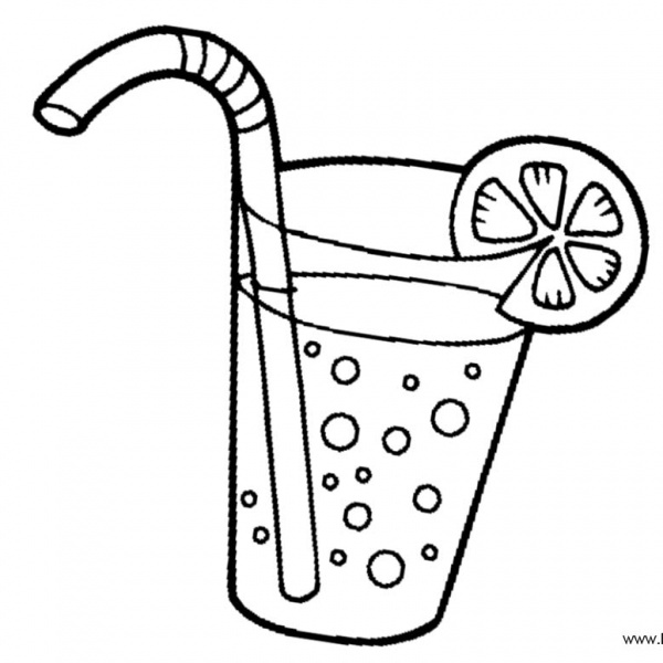 Lemonade Coloring Pages with Ice - Free Printable Coloring Pages