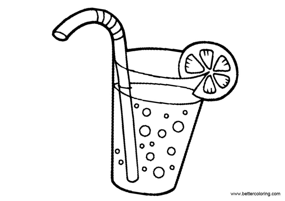 Lemonade Coloring Pages with Bubbles - Free Printable Coloring Pages