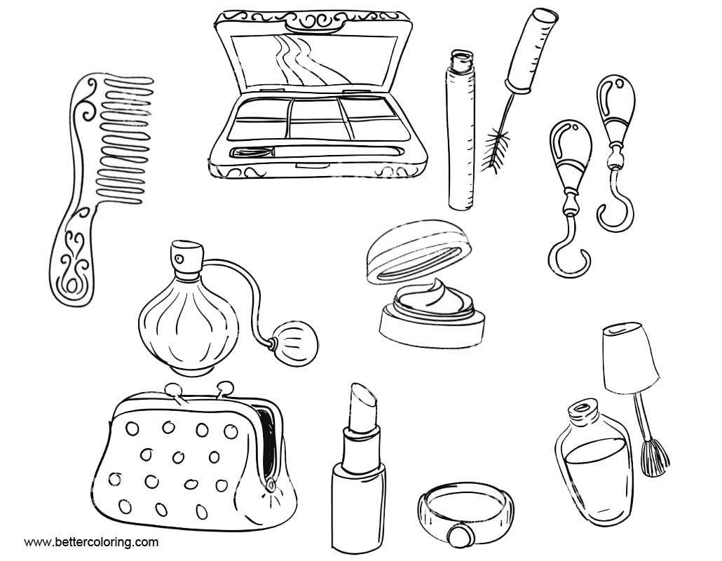 Download Makeup Coloring Pages Make Up Tools - Free Printable ...