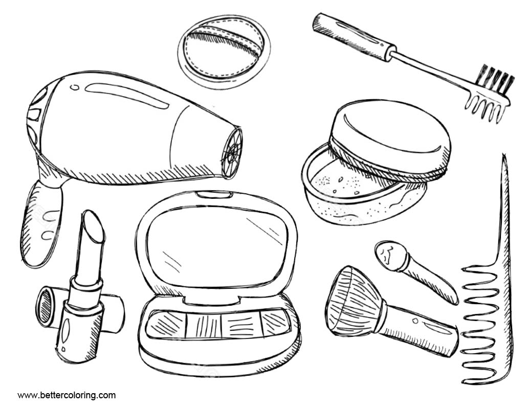 Download Makeup Coloring Pages Makeup Kit - Free Printable Coloring ...