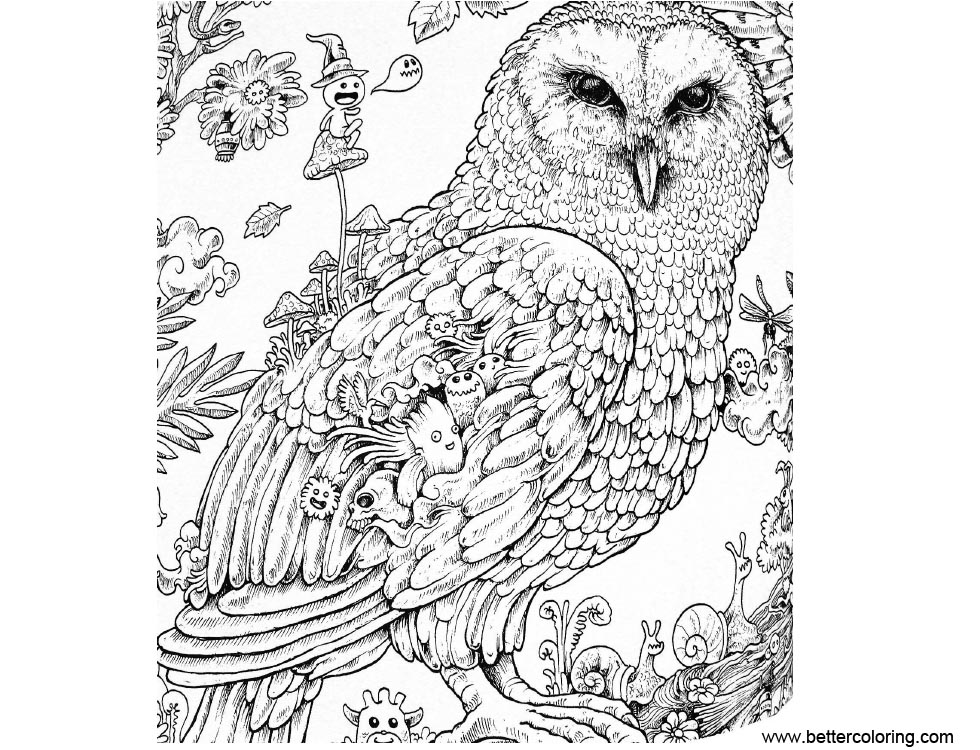 Free Mythomorphia Coloring Pages Owl printable