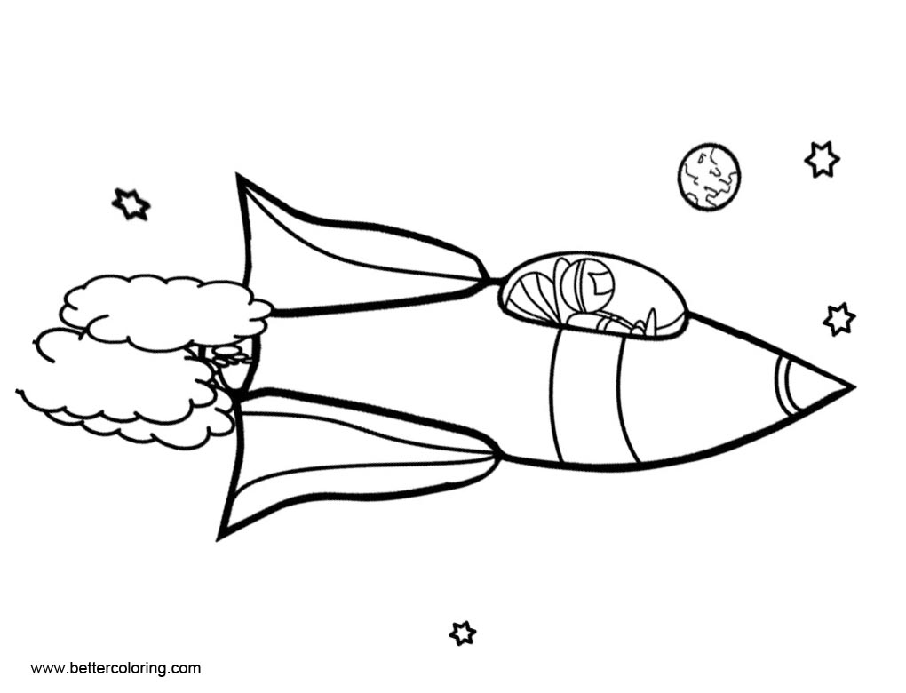 Free Outspace Rocket Ship Coloring Pages printable