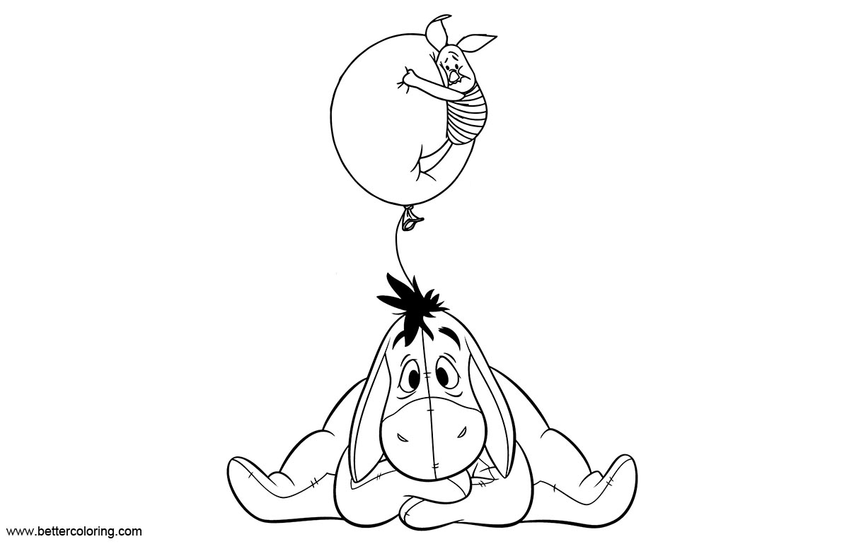Free Piglet and Eeyore Coloring Pages printable