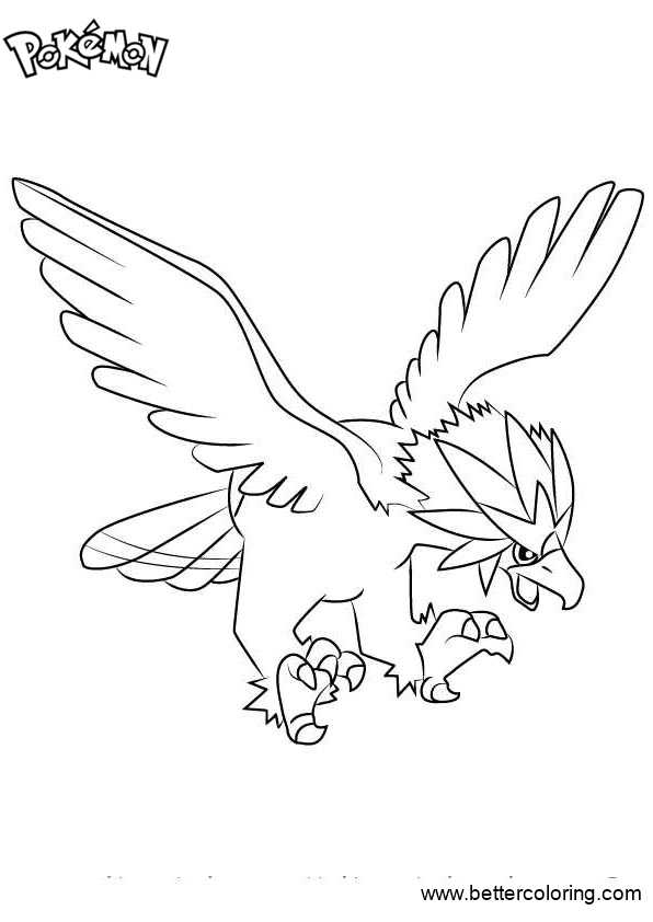 Free Pokemon Coloring Pages Braviary printable