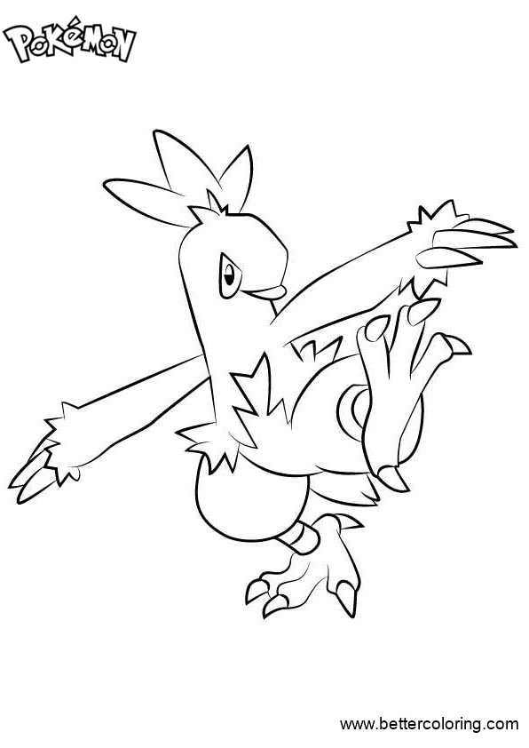 Free Pokemon Coloring Pages Combusken printable