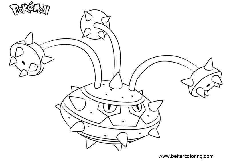 Pokemon Coloring Pages Ferrothorn - Free Printable Coloring Pages