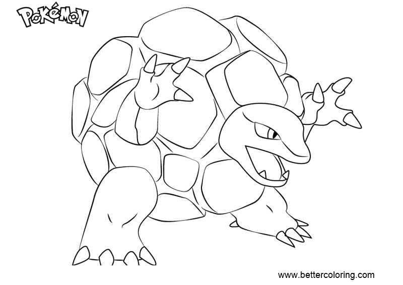 Pokemon Coloring Pages Golem - Free Printable Coloring Pages