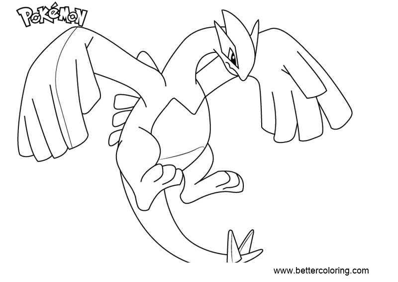 Pokemon Coloring Pages Lugia Free Printable Coloring Pages