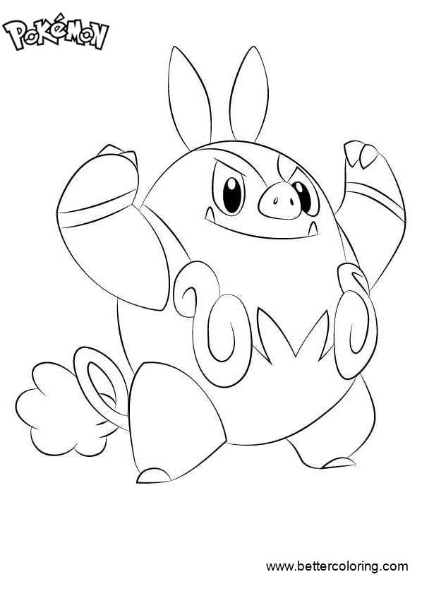 Pokemon Coloring Pages Pignite - Free Printable Coloring Pages