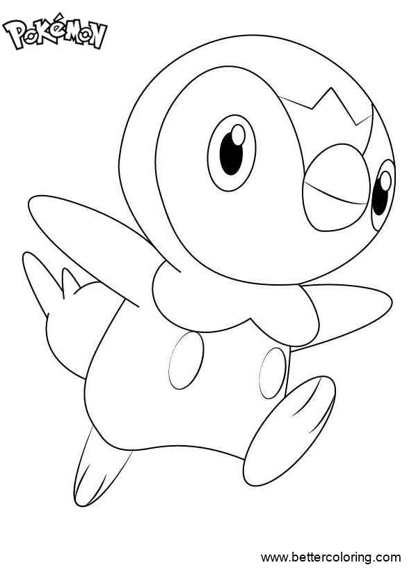 Pokemon Coloring Pages Piplup - Free Printable Coloring Pages