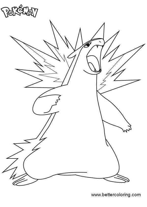 Free Pokemon Coloring Pages Typhlosion printable