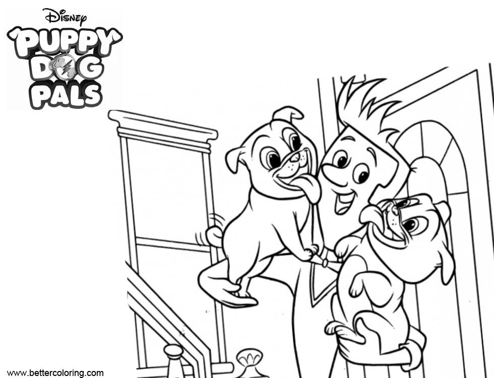 Free Puppy Dog Pals Coloring Pages Lineart printable