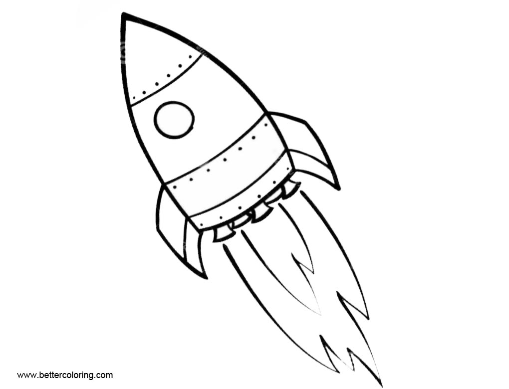 Rocket Ship Coloring Pages Easy Drawing Free Printable Coloring Pages