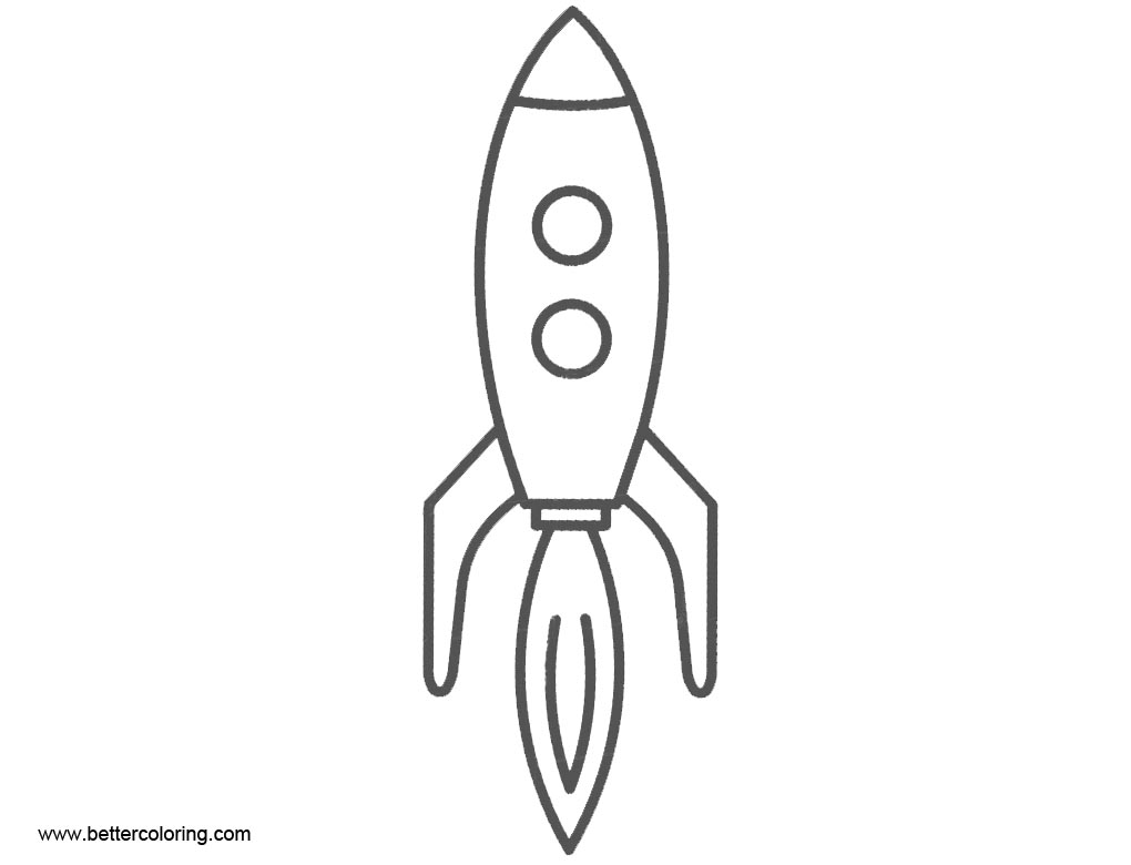 Free Rocket Ship Coloring Pages Outline printable