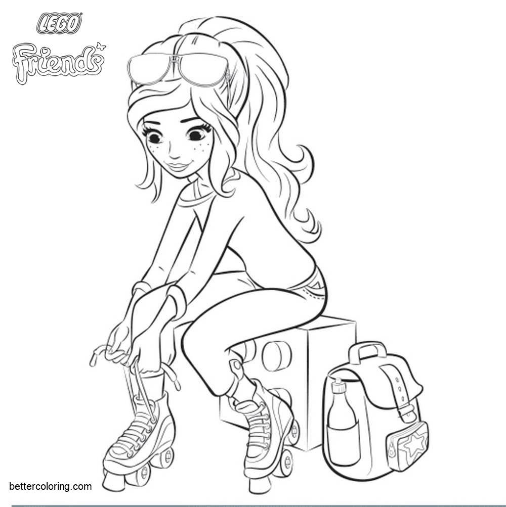 Free Roller Girl from Lego Friends Coloring Pages printable