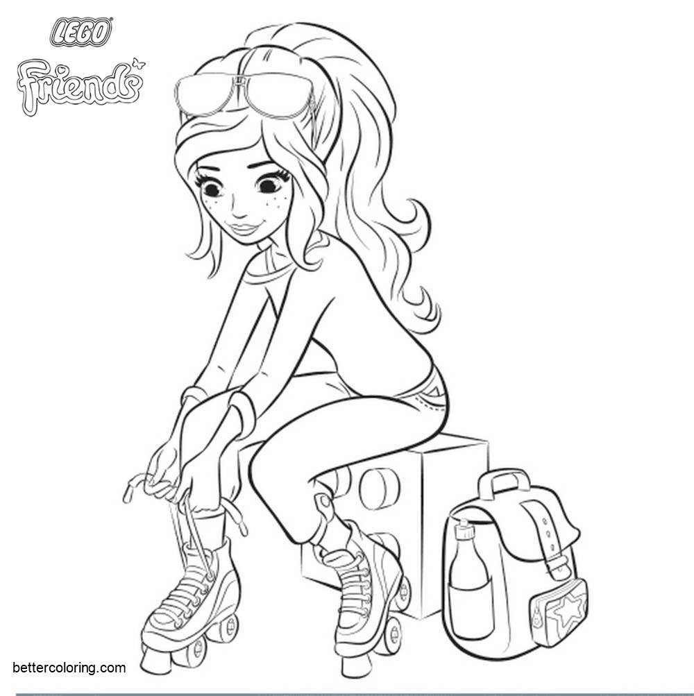 Roller Girl from Lego Friends Coloring Pages Free