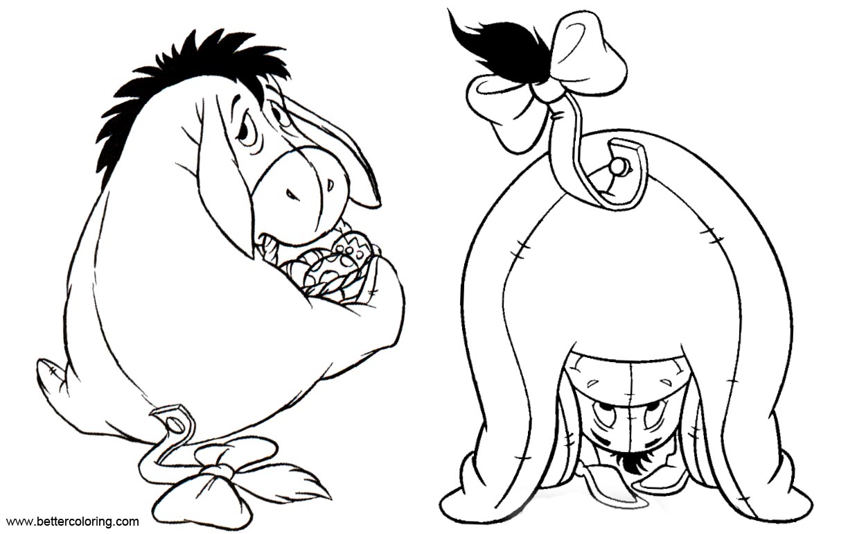 Free Sadly Eeyore Coloring Pages printable