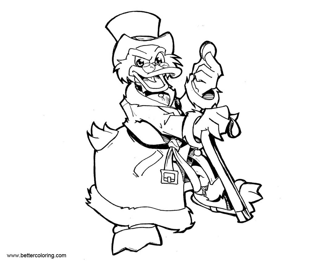 Free Scrooge Mcduck from DuckTales Coloring Pages printable