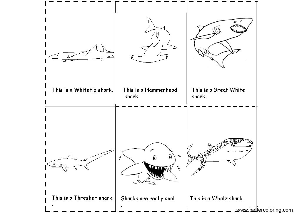 Free Shark Week Coloring Pages Shark Book printable