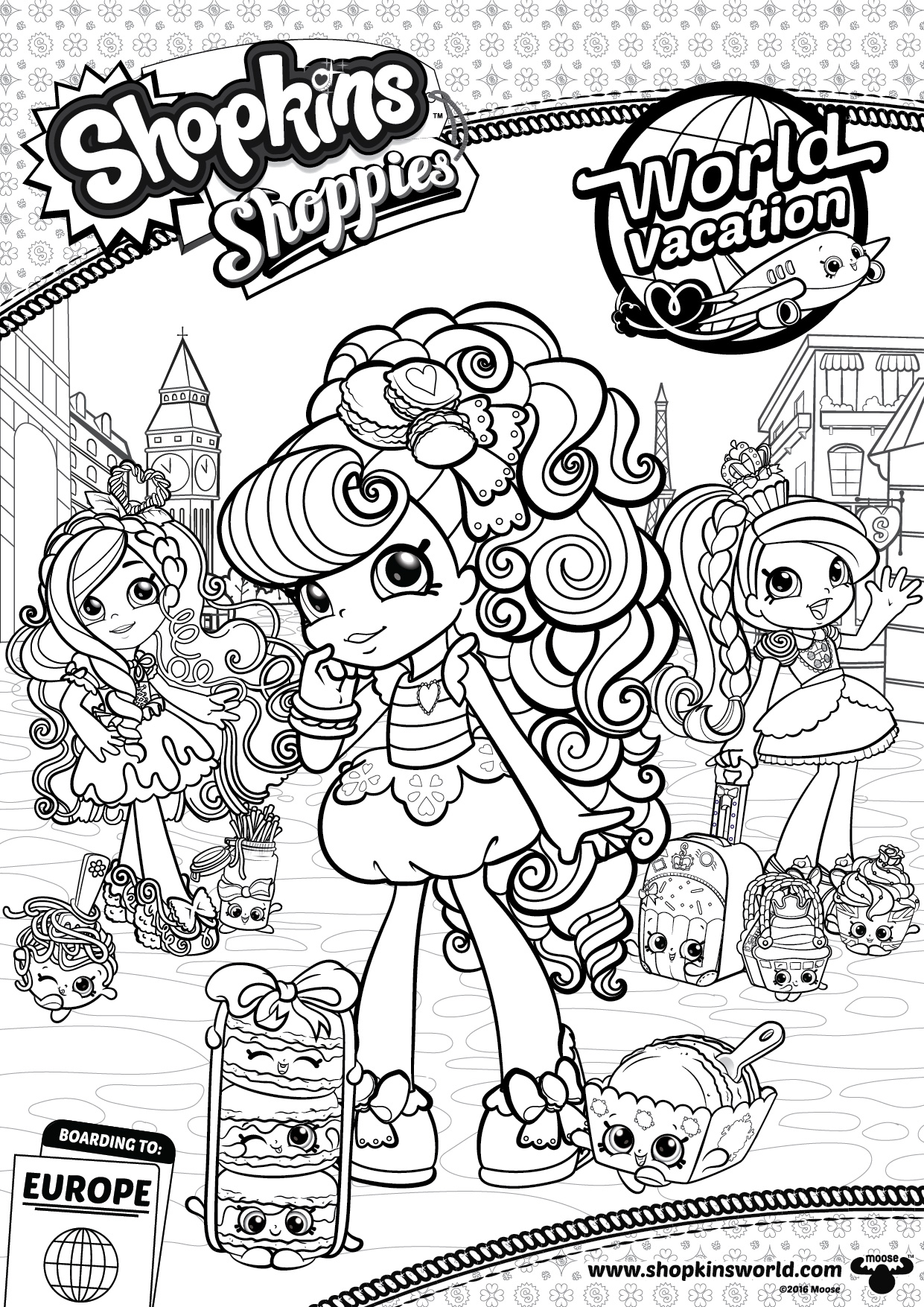 Free Shopkins Shoppies Coloring Pages Shoppies Group printable