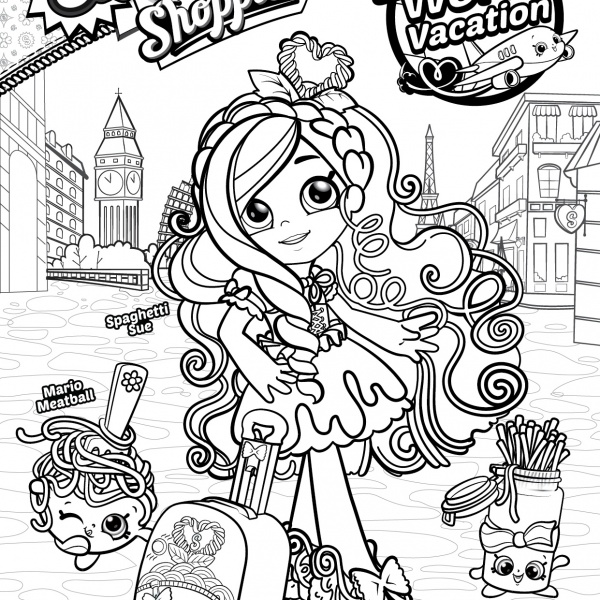 Shoppies Coloring Pages Shopkins Rainbow Kate - Free Printable Coloring