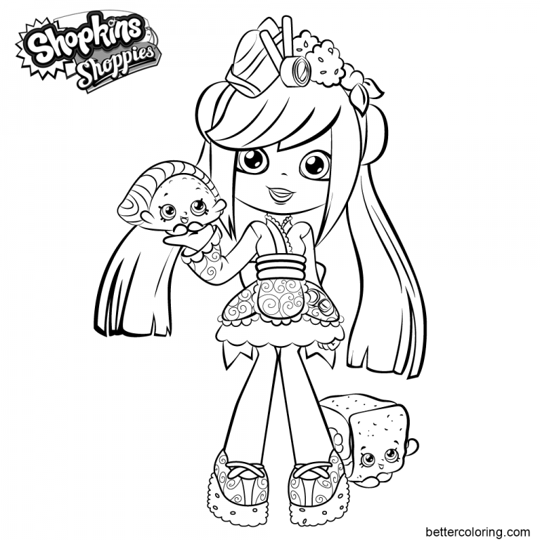 Shoppies Coloring Pages Shopkins Rainbow Kate - Free Printable Coloring