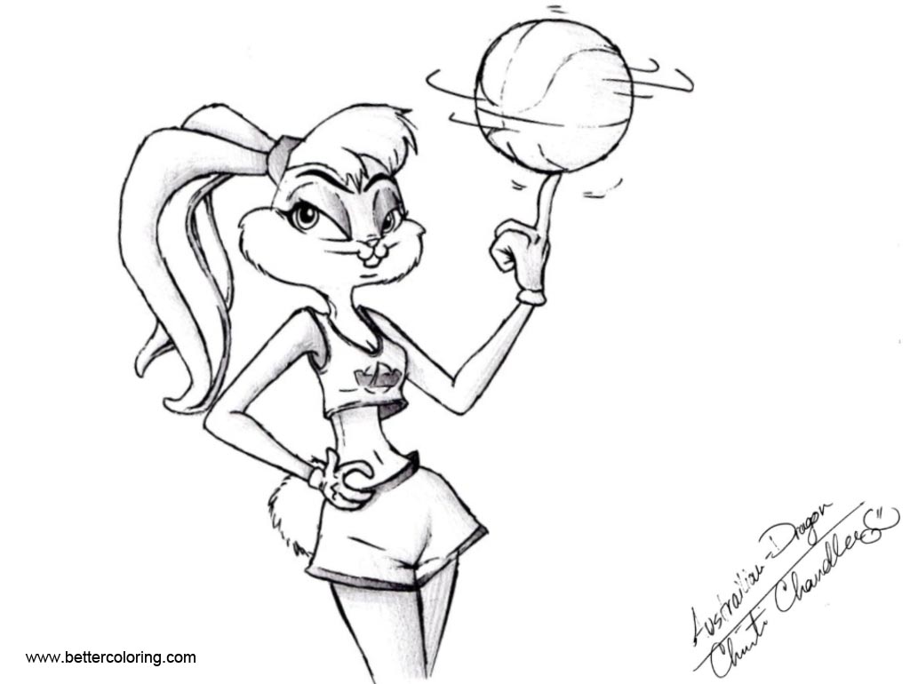 Space Jam Coloring Pages Lola Bunny by austrailian dragon Free