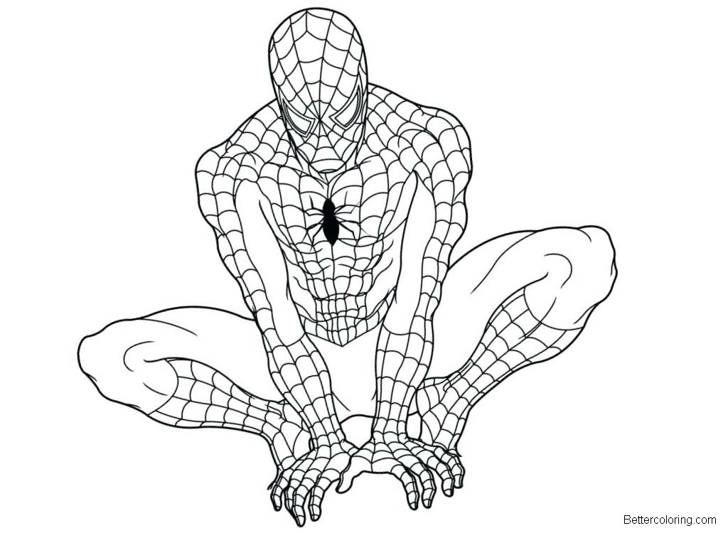 Free Spiderman Homecoming Coloring Pages Black and White printable