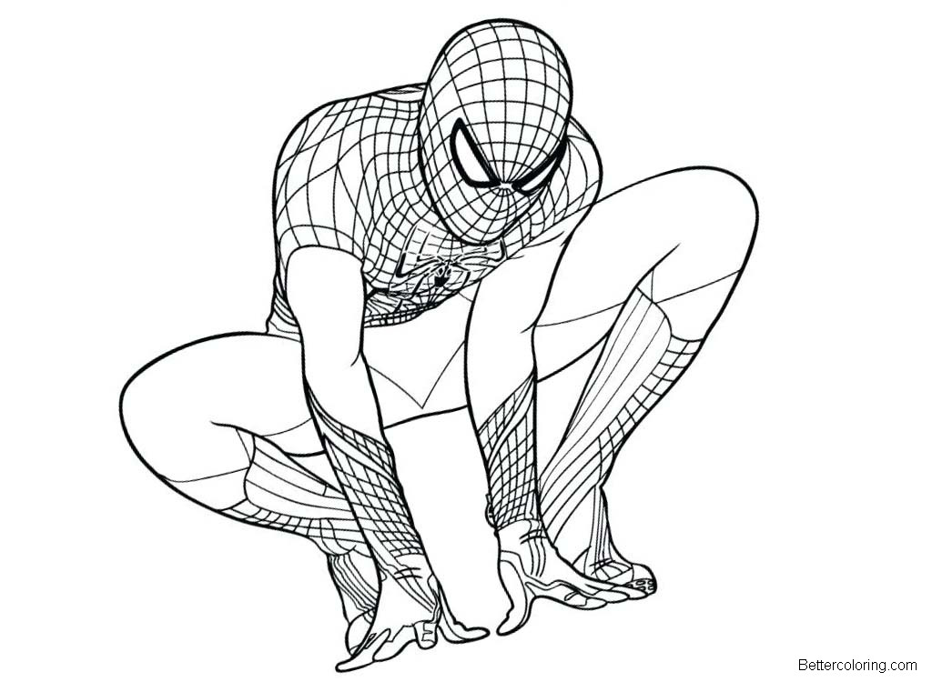 Free Spiderman Homecoming Coloring Pages Line Drawing printable. 