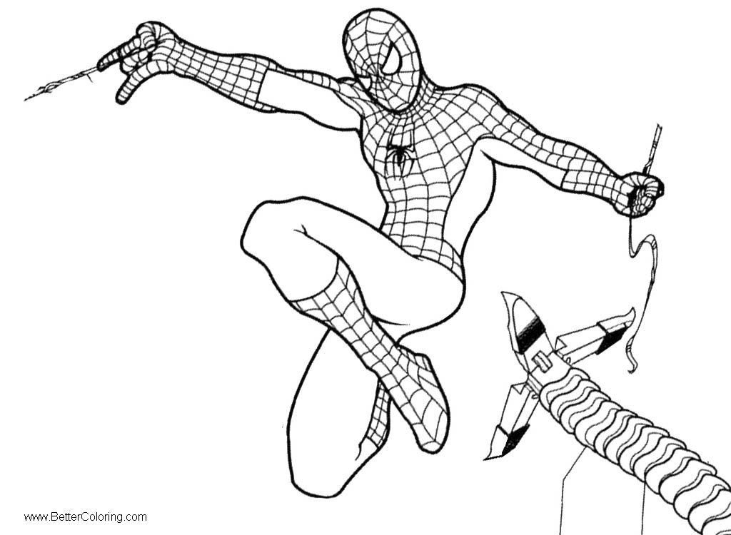 Spiderman Homecoming Coloring Pages Under Attack - Free Printable