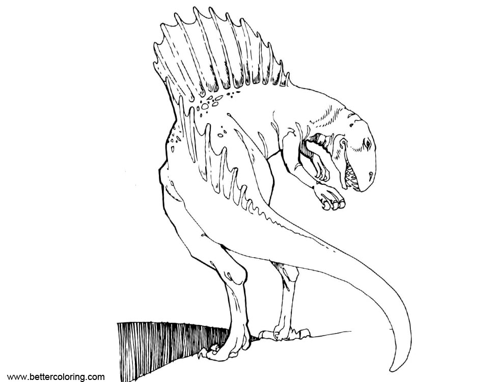 Free Spinosaurus Coloring Pages Line Drawing printable