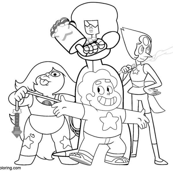 Steven Universe Coloring Pages Ruby and Sapphire - Free Printable