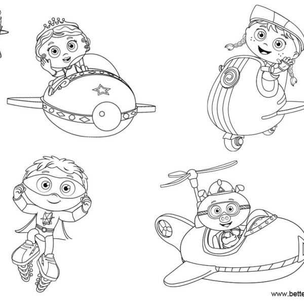 Super Why Coloring Pages Woofster Black and White - Free Printable
