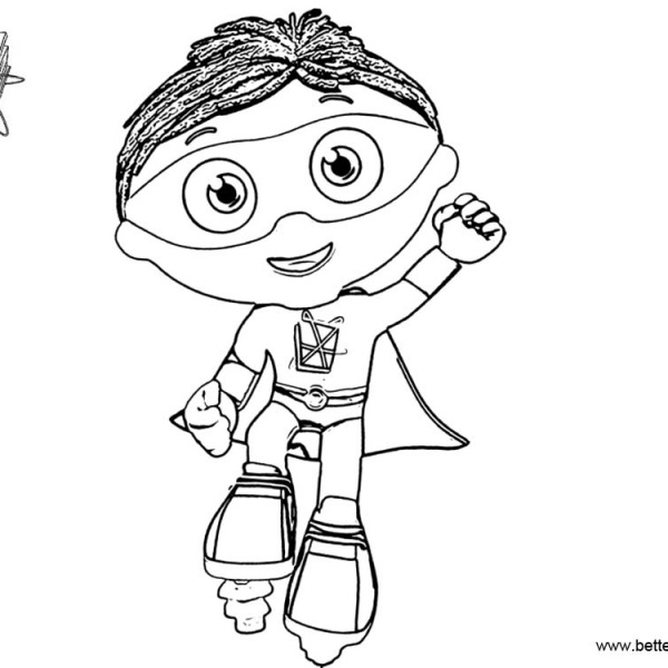 Super Why Coloring Pages Woofster Black and White - Free Printable ...