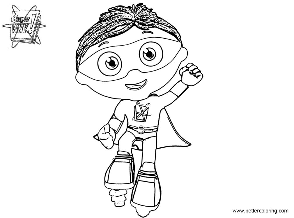 Free Super Why Coloring Pages Ready to Fight printable