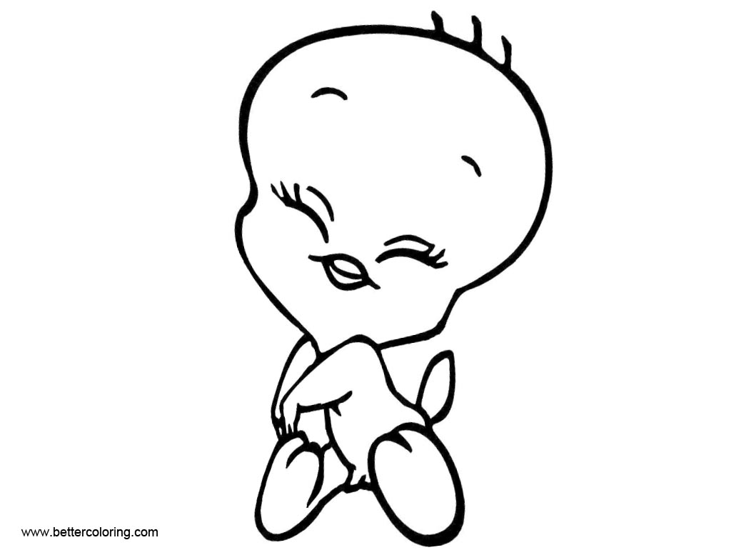 Free Tweety Bird Coloring Pages Bird is Laughing printable