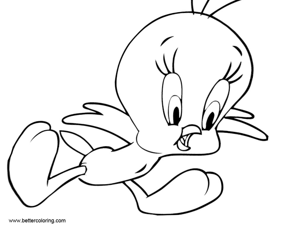 Free Tweety Bird Coloring Pages She is Flying printable