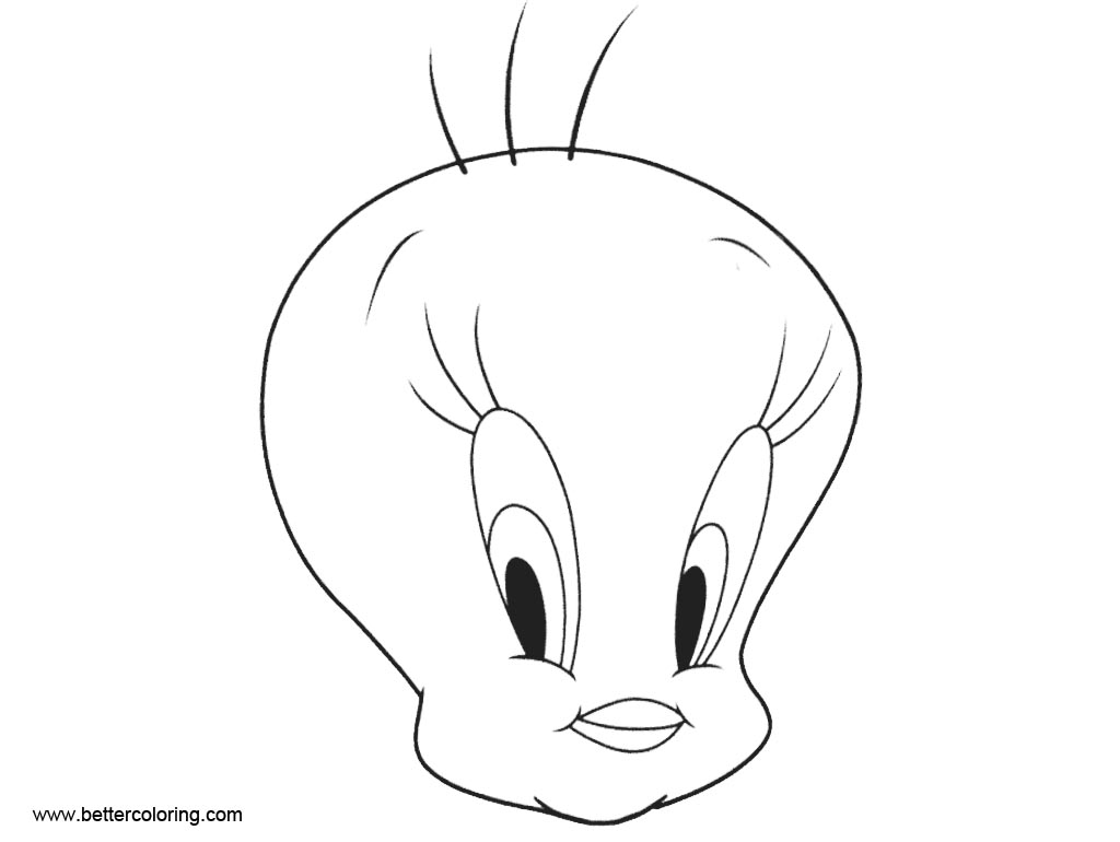 Free Tweety Bird Head Coloring Pages Clip Art printable