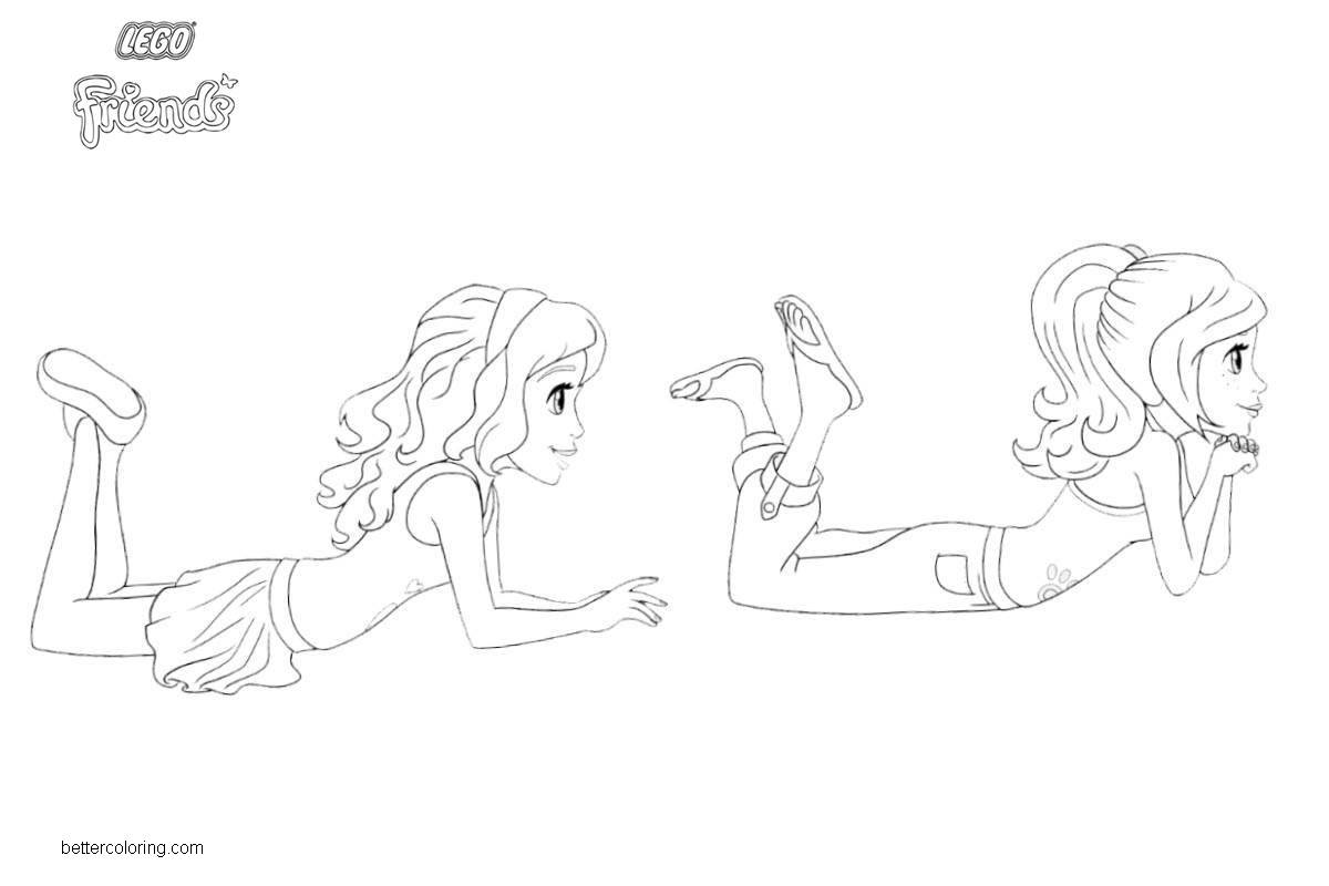 Two Girls from LEGO Friends Coloring Pages - Free Printable Coloring Pages.