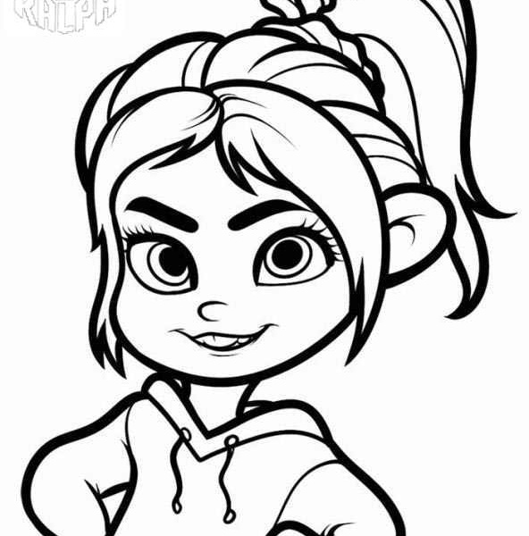 Wreck It Ralph Coloring Pages Vanellope is Racing - Free Printable
